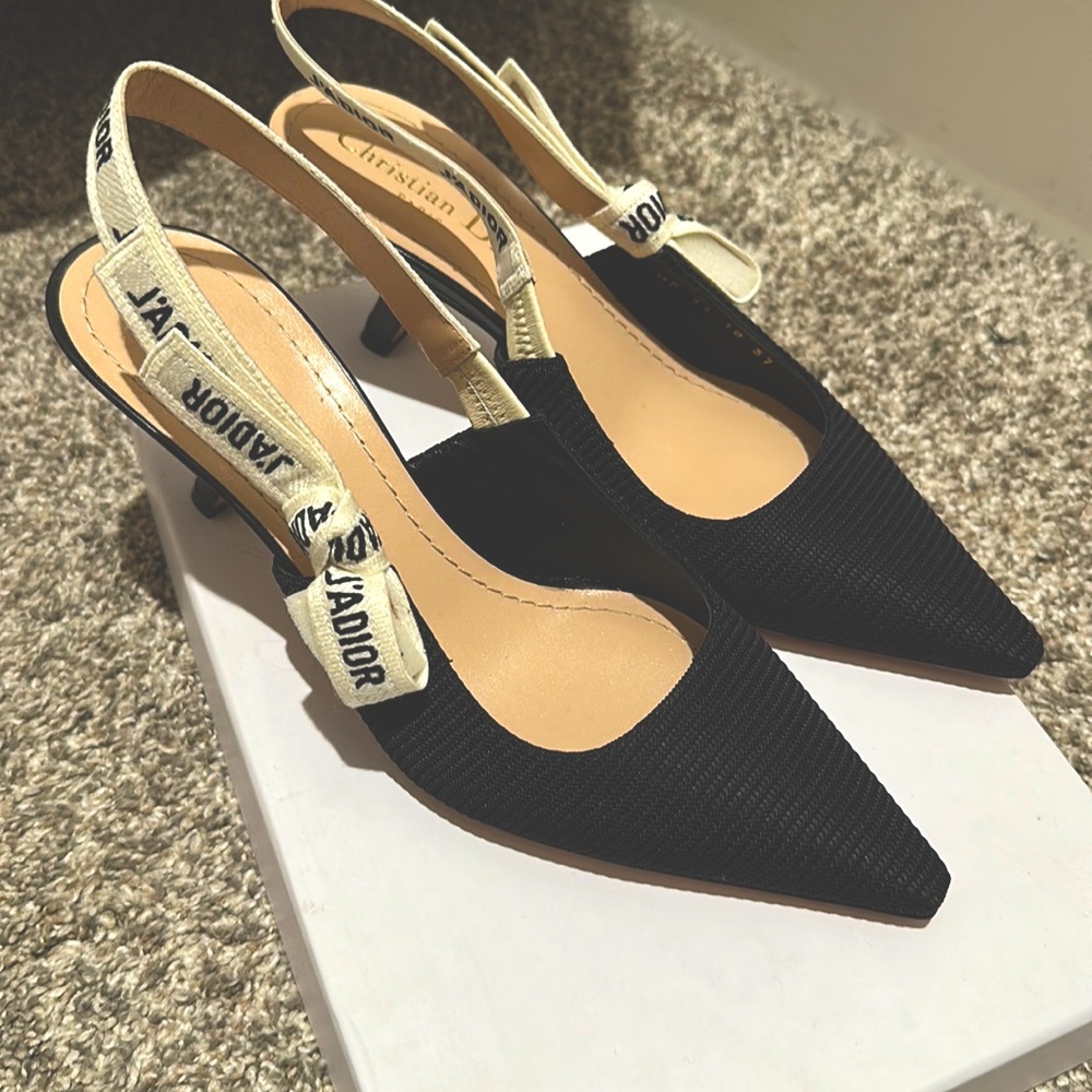 Dior J’adior fabric slingback. never used.